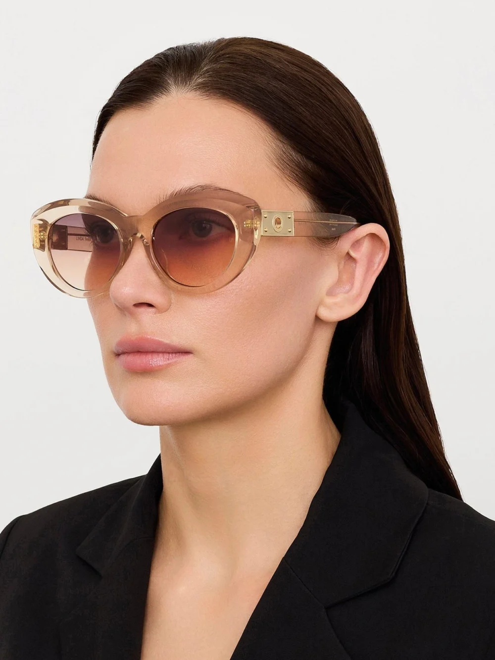 Linda Farrow Anna Sunglasses, ash, view 3