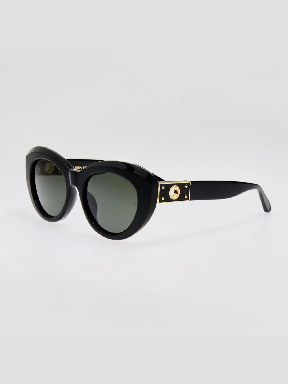 Linda Farrow Anna Sunglasses, black, view 2