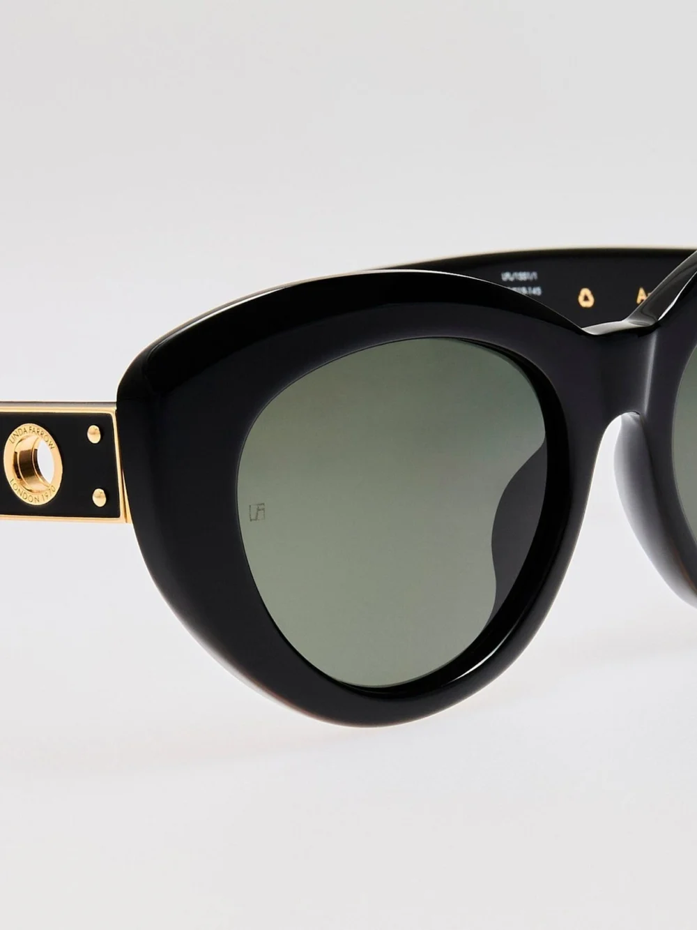 Linda Farrow Anna Sunglasses, black, view 4