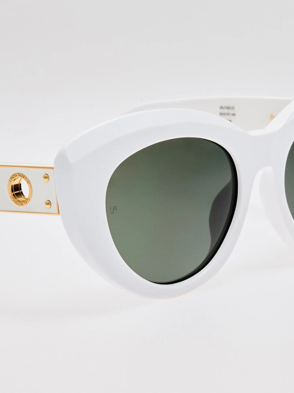 Linda Farrow Anna Sunglasses, white, view 4