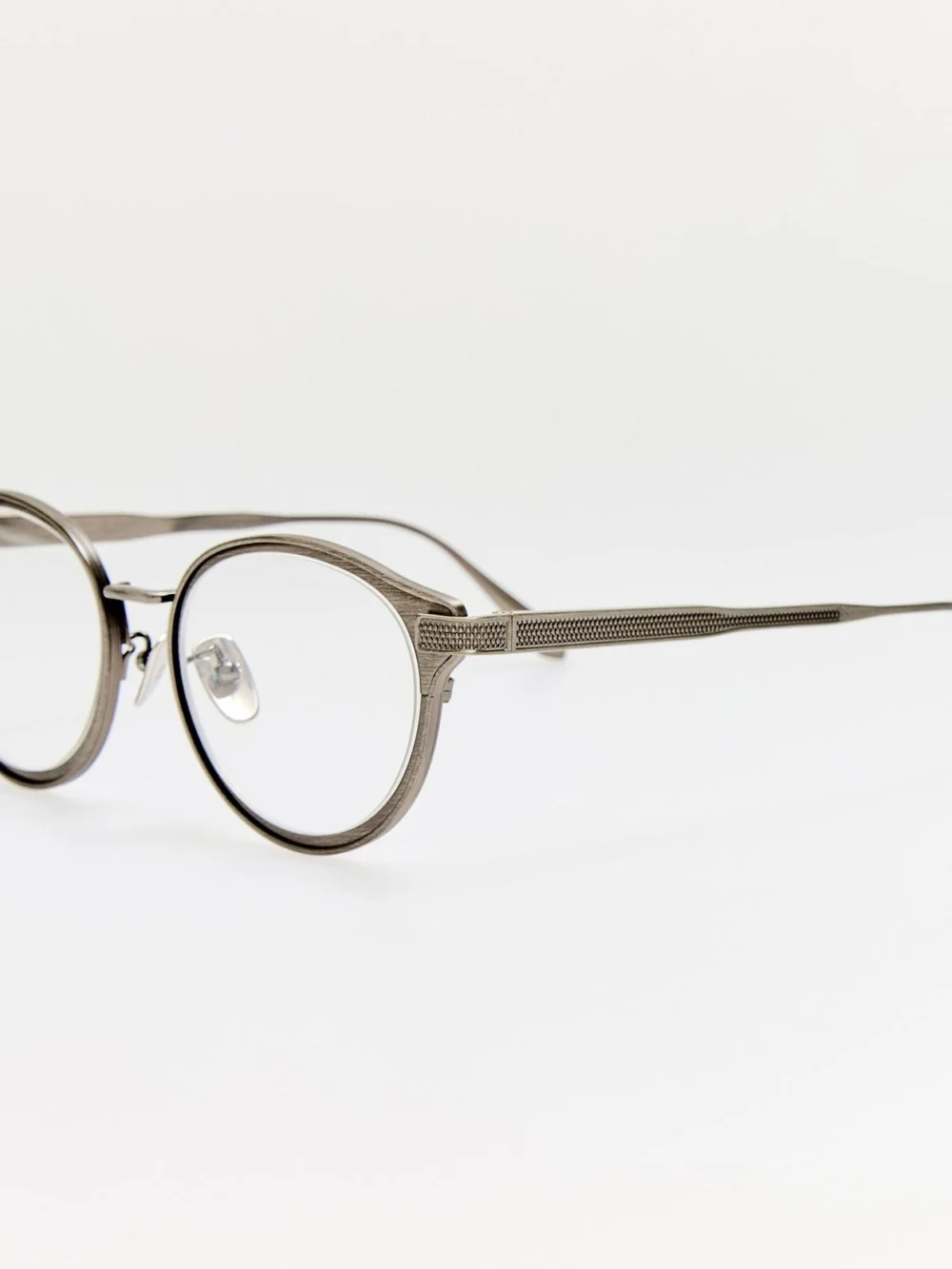 Linda Farrow Anthony Oval Optical Frame, antique silver, view 2