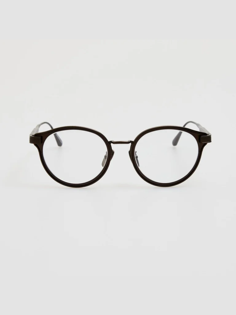 Linda Farrow Anthony Oval Optical Frame in Matt Black Nickel