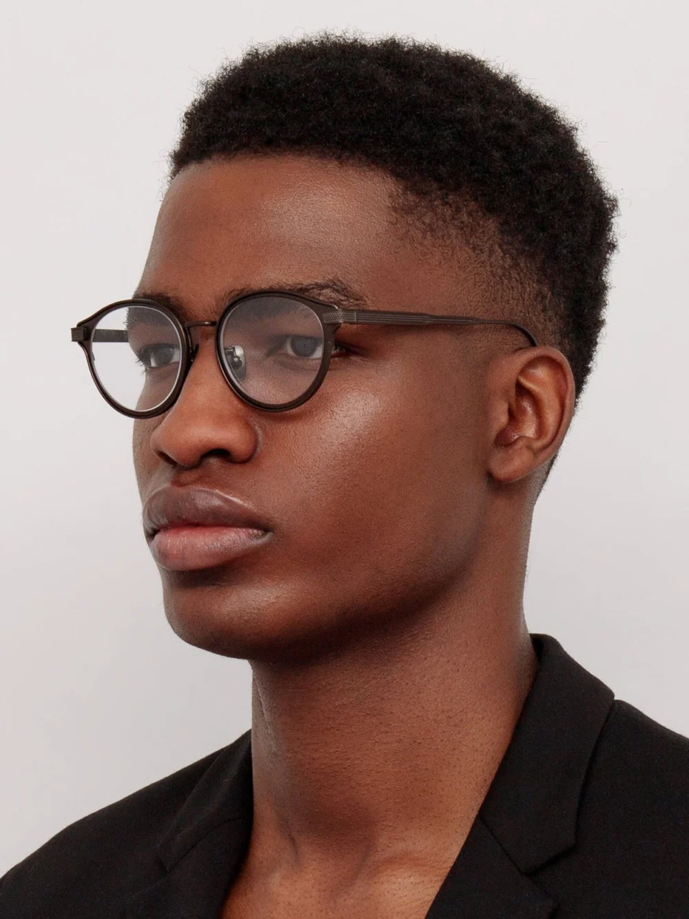 Linda Farrow Anthony Oval Optical Frame, matt black nickel, view 4