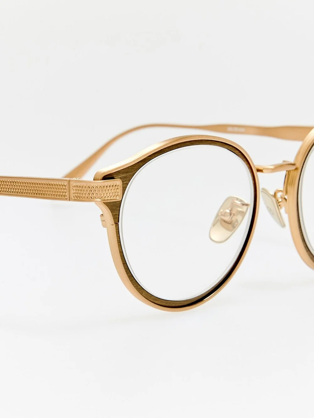 Linda Farrow Anthony Oval Optical Frame, matt champagne, view 6