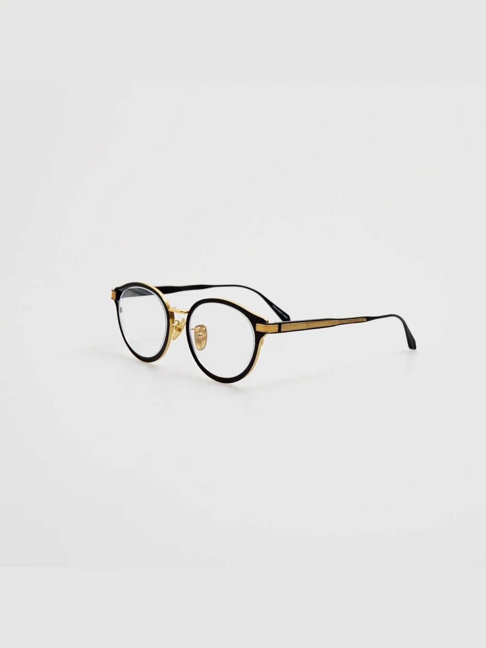 Linda Farrow Anthony Oval Optical Frame, matt nickel and 22k yellow gold, view 2