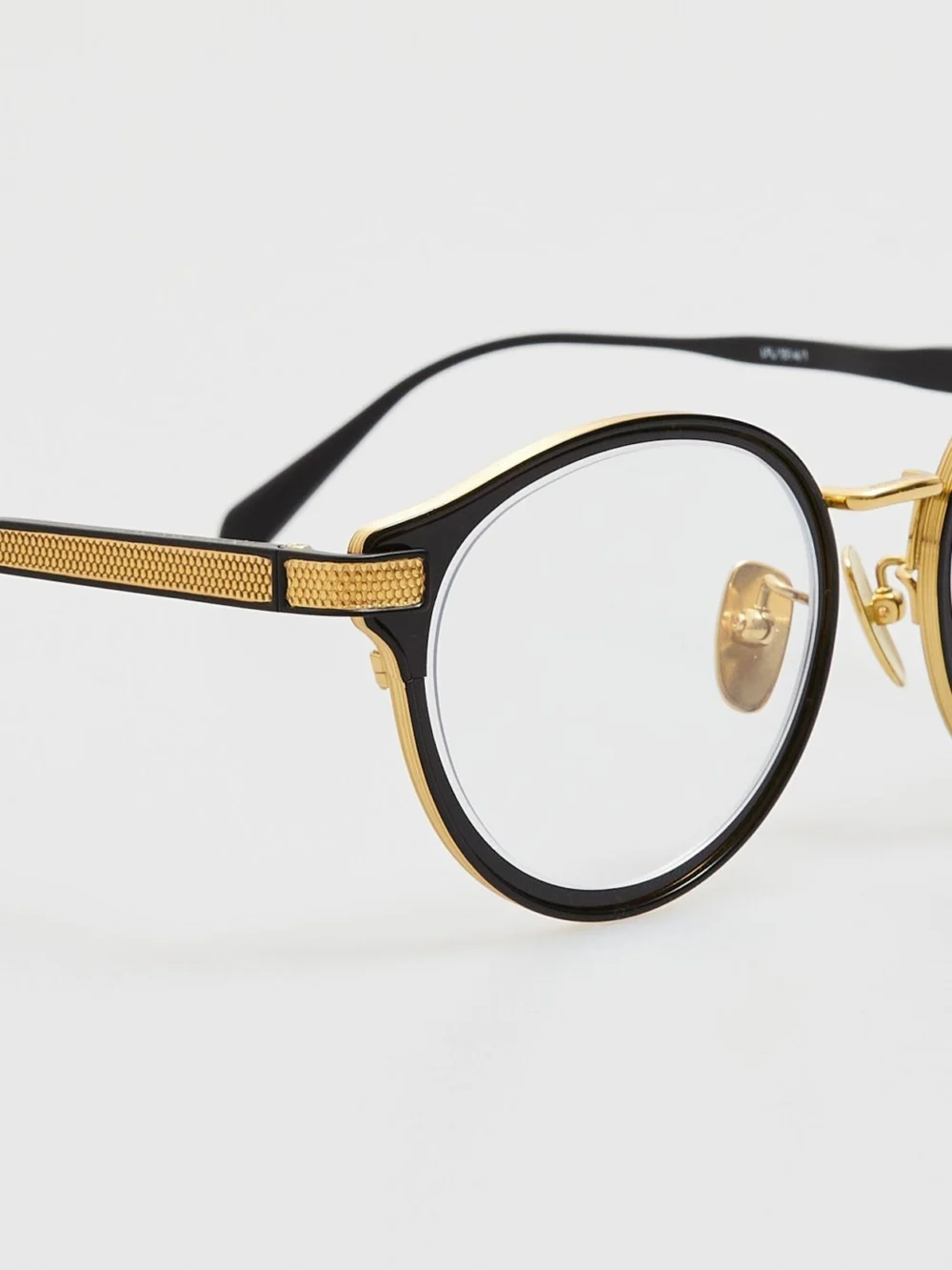 Linda Farrow Anthony Oval Optical Frame, matt nickel and 22k yellow gold, view 6