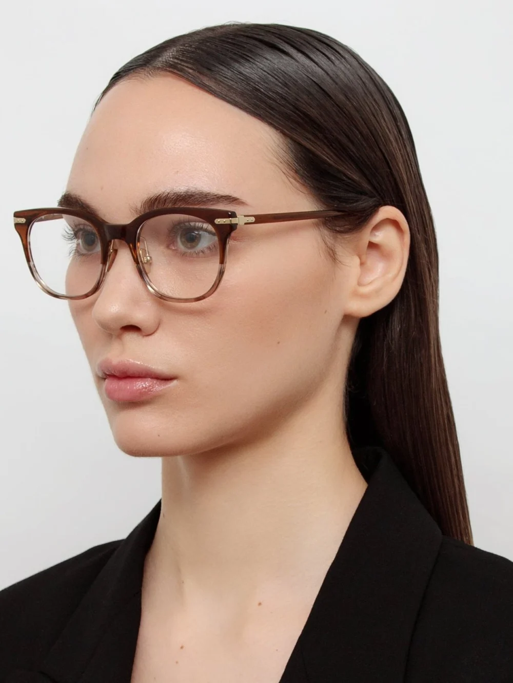 Linda Farrow Arch Optical, caramel horn, view 3