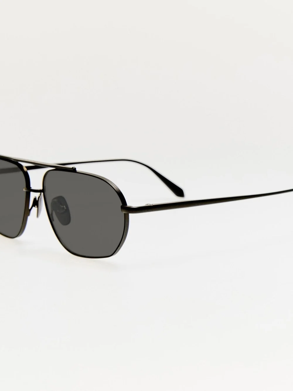 Linda Farrow Arden Sunglasses, matt black nickel, view 2