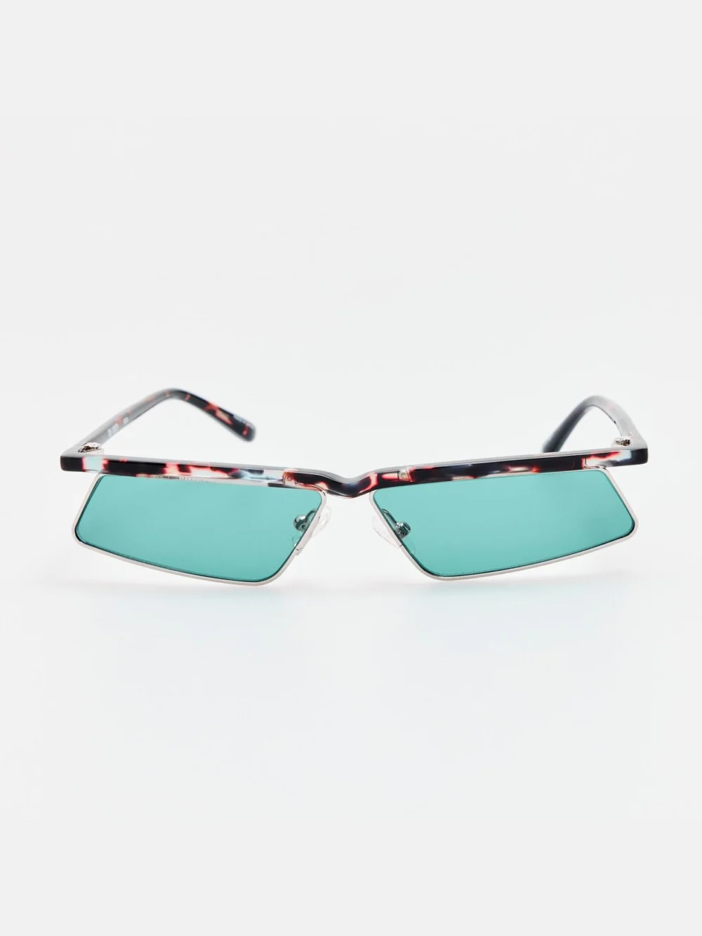 Linda Farrow Aria Cat Eye Sunglasses in silver and blue