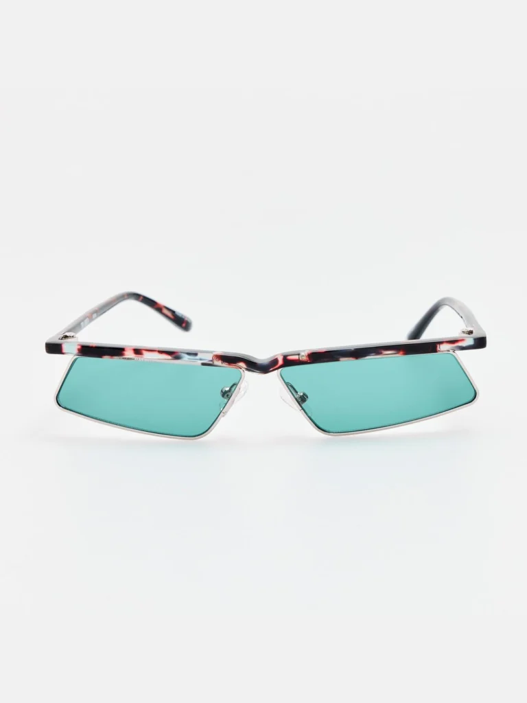 Linda Farrow Aria Cat Eye Sunglasses in Silver and Blue