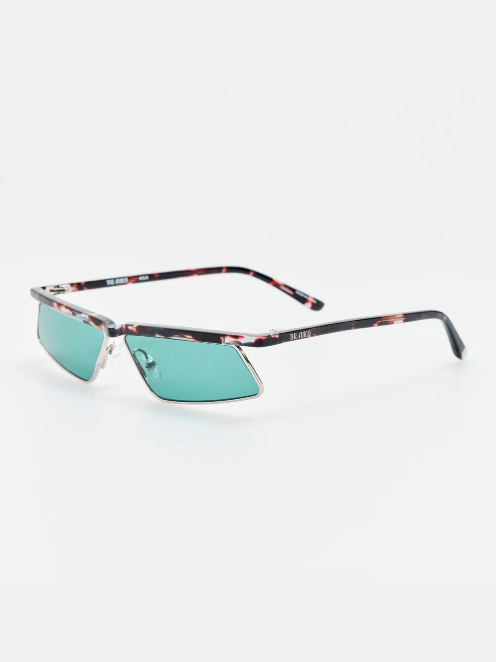 Linda Farrow Aria Cat Eye Sunglasses, silver and blue, view 2