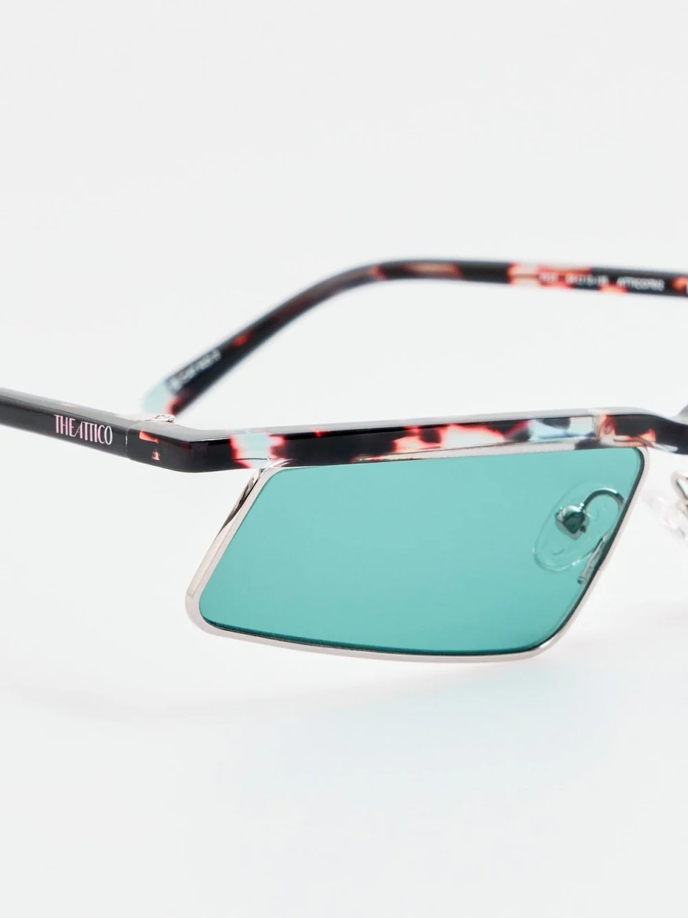 Linda Farrow Aria Cat Eye Sunglasses, silver and blue, view 3