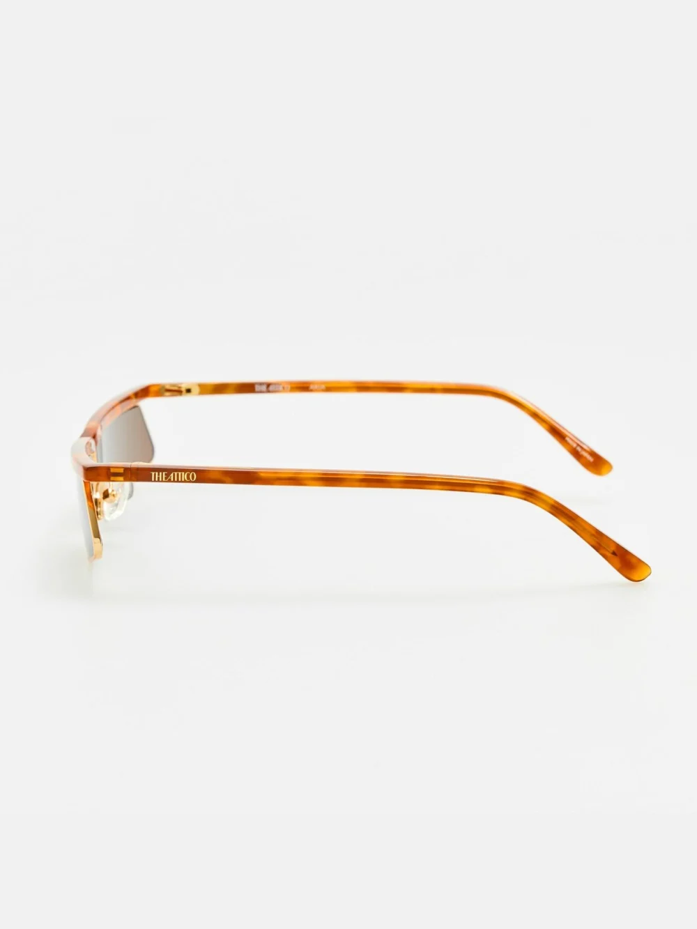 Linda Farrow Aria Cat Eye Sunglasses, yellow gold and brown, view 4