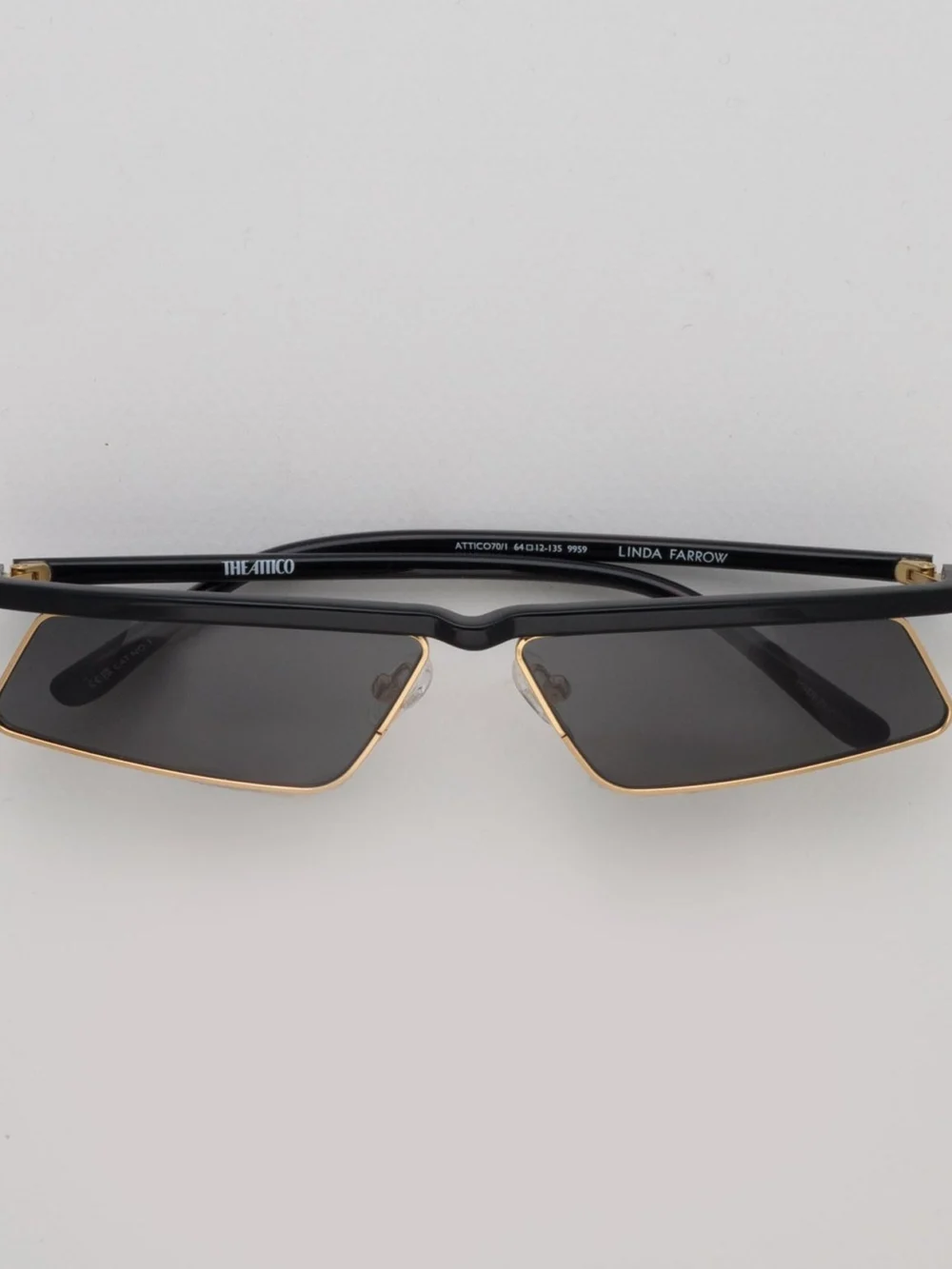 Linda Farrow Aria Cat Eye Sunglasses in yellow gold and grey