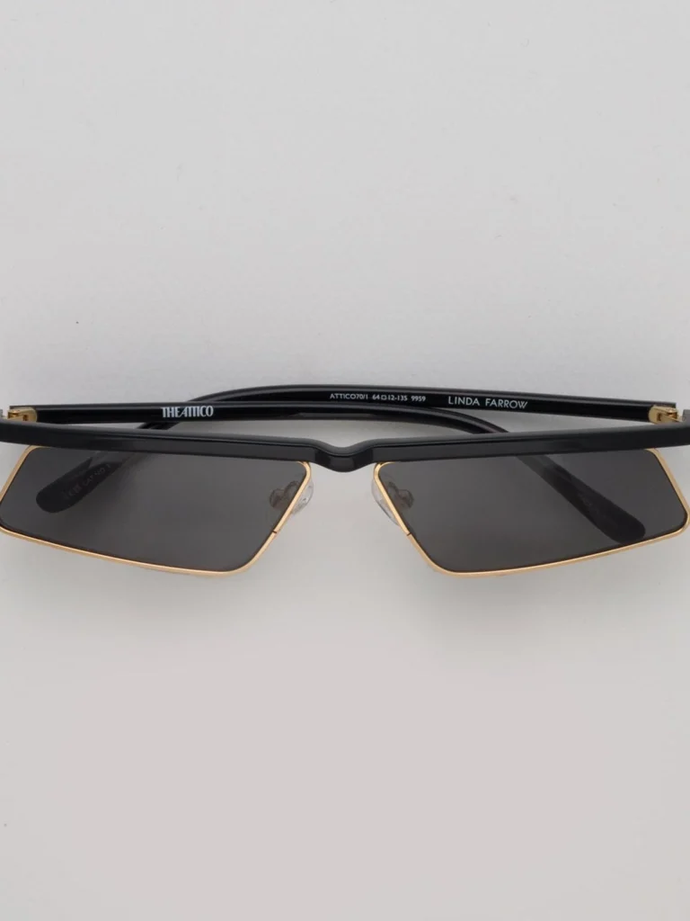Linda Farrow Aria Cat Eye Sunglasses in Yellow Gold and Grey