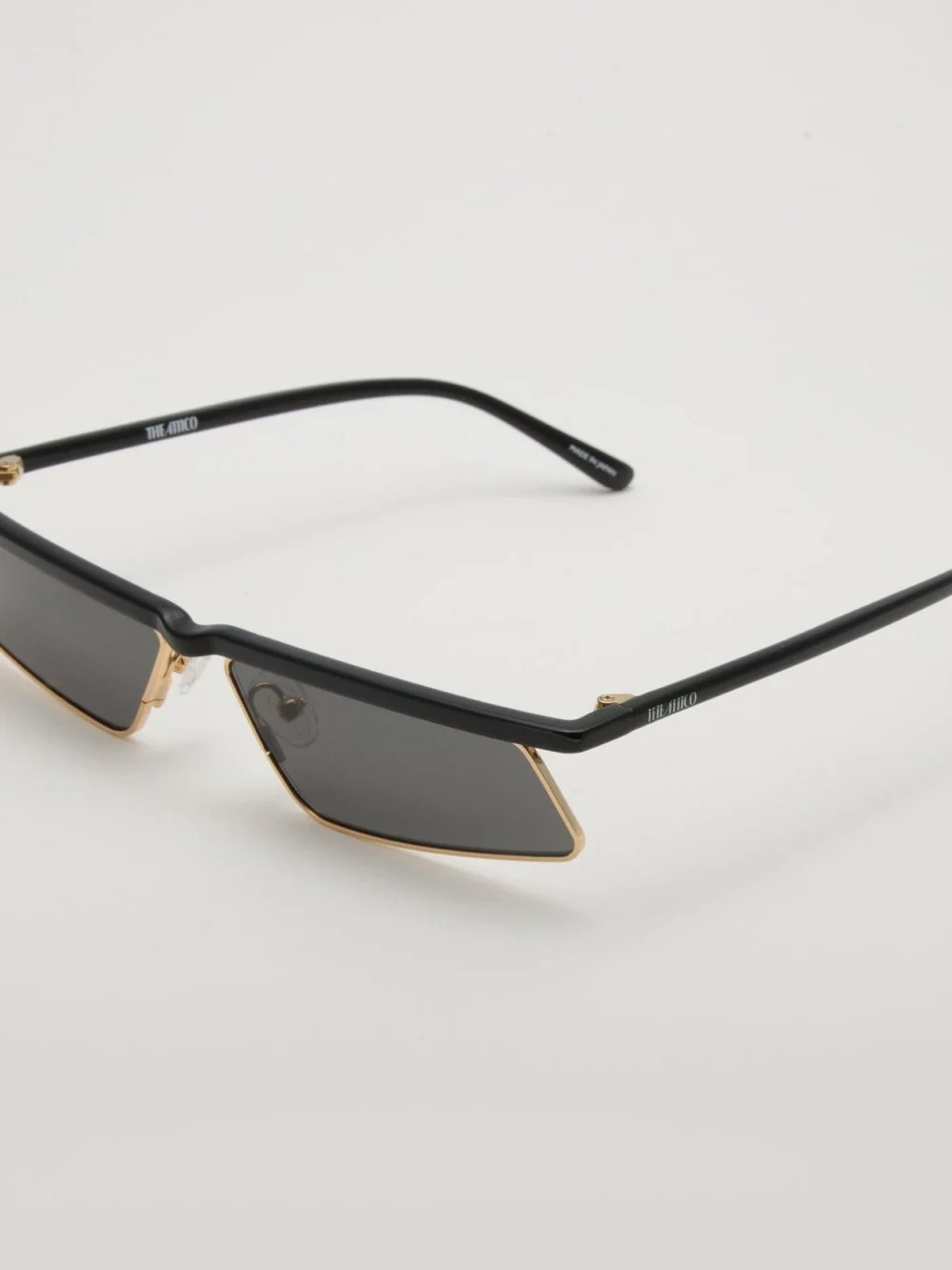 Linda Farrow Aria Cat Eye Sunglasses, yellow gold and grey, view 2