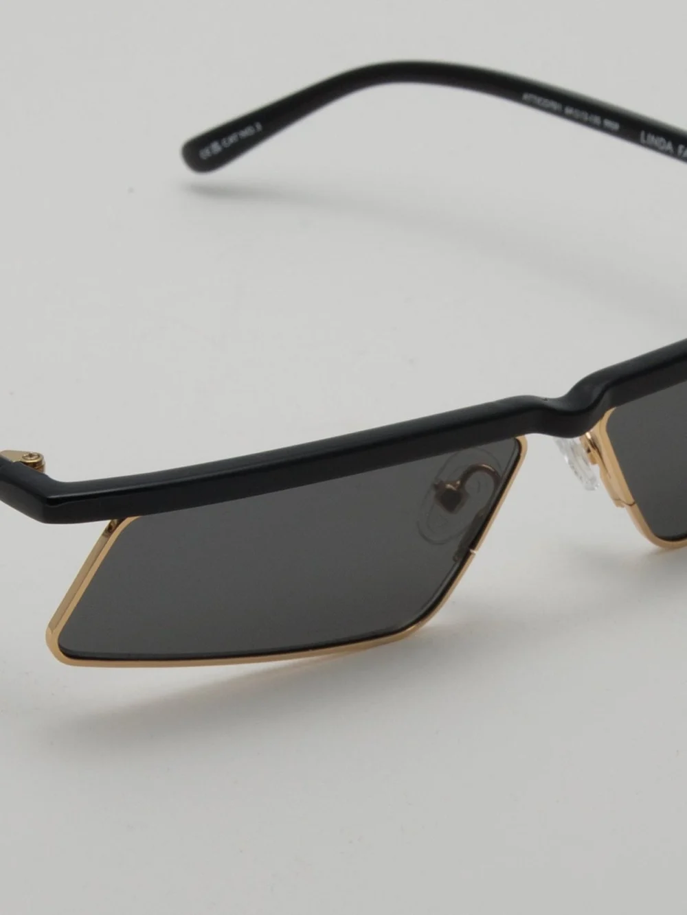 Linda Farrow Aria Cat Eye Sunglasses, yellow gold and grey, view 3
