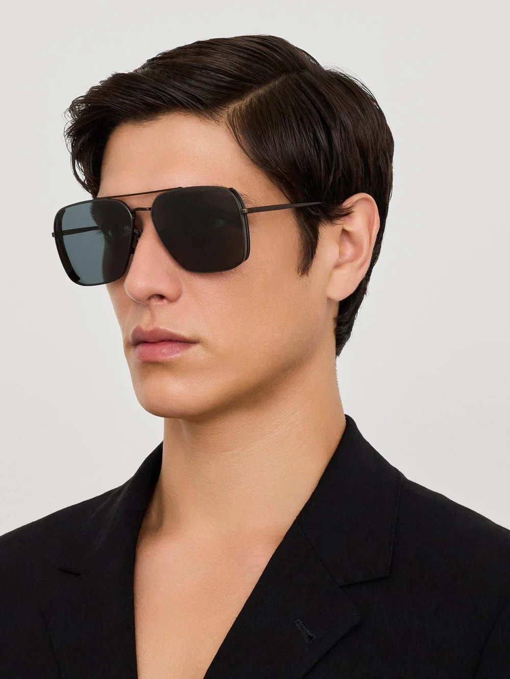 Linda Farrow Asher Sunglasses, matt black nickel, view 4