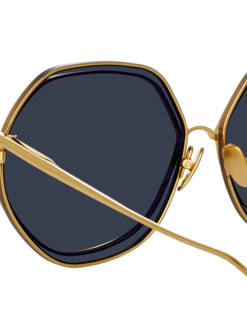 Linda Farrow Aspen Sunglasses, 22k gold and grey, view 5