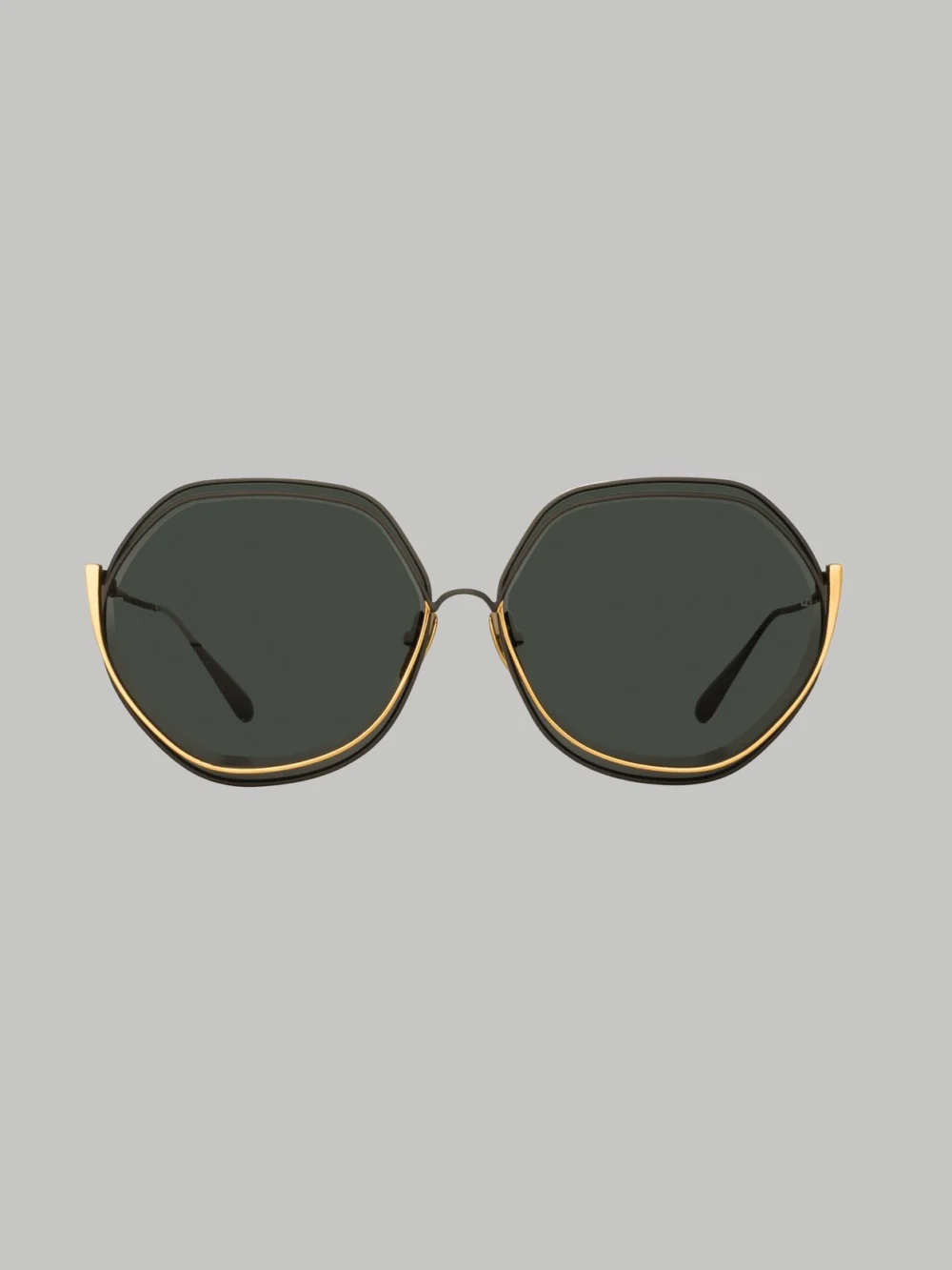 Linda Farrow Aspen Sunglasses in matt nickel