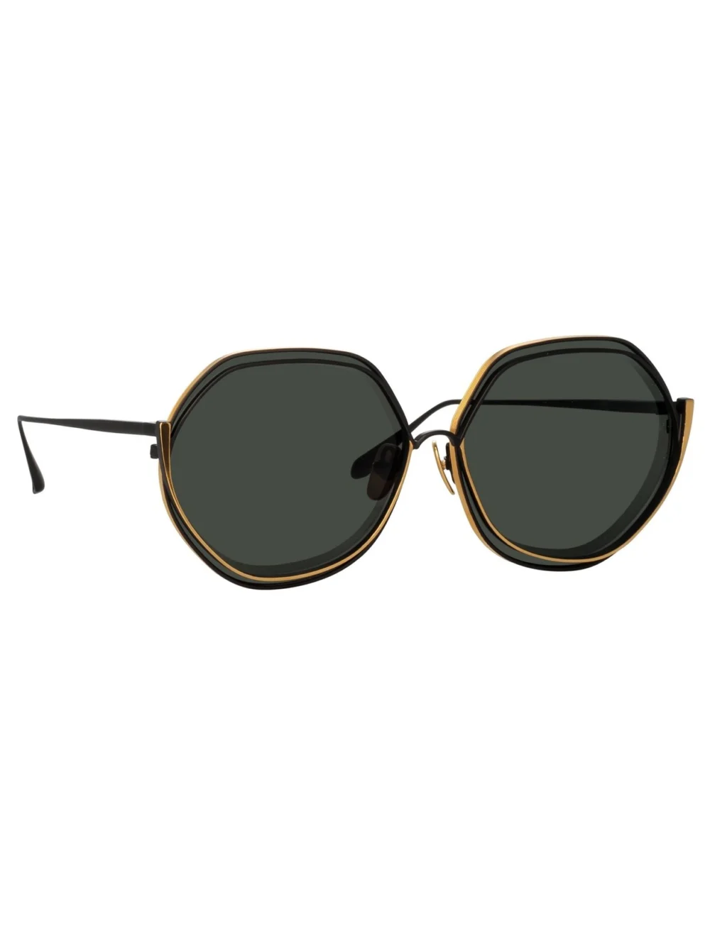 Linda Farrow Aspen Sunglasses, matt nickel, view 3