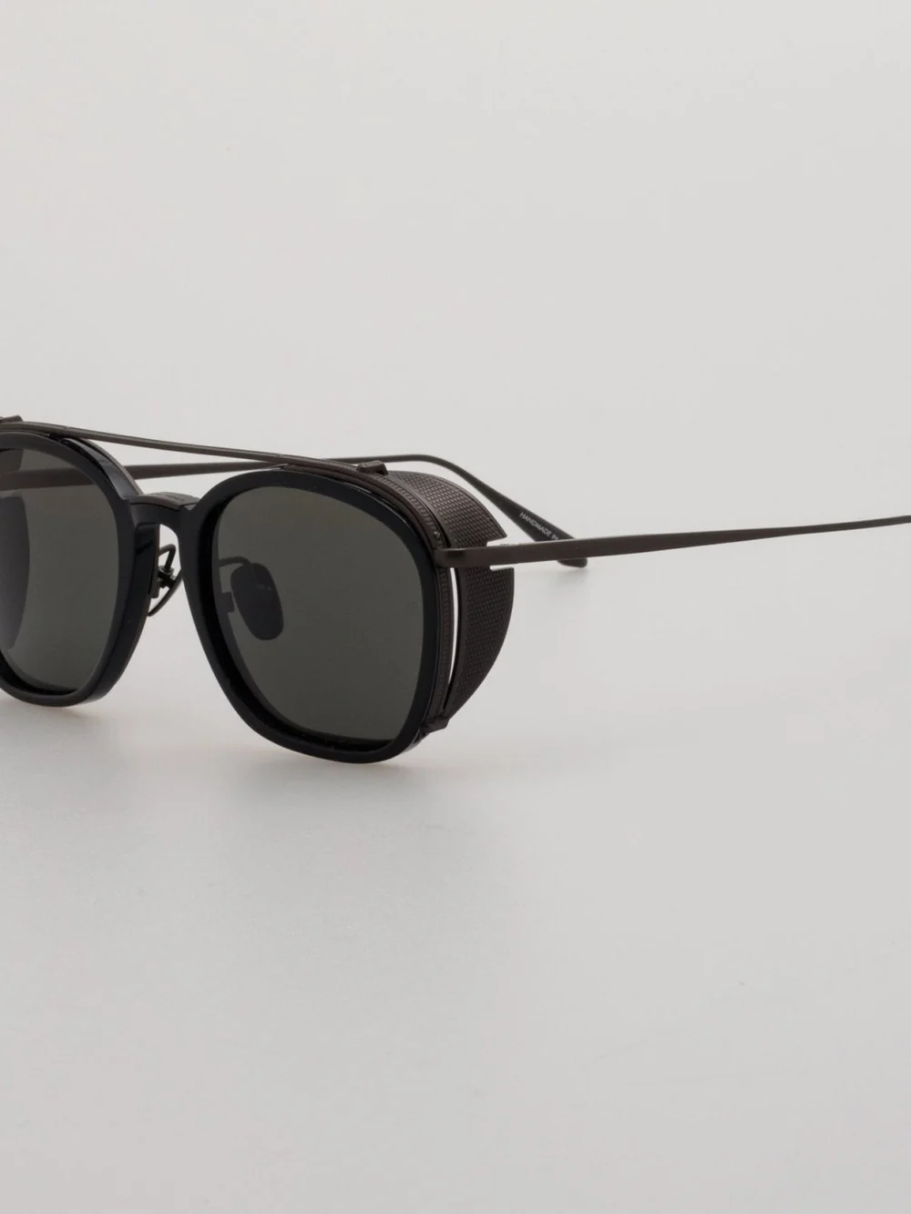 Linda Farrow Aston Square Sunglasses, black matt nickel, view 3