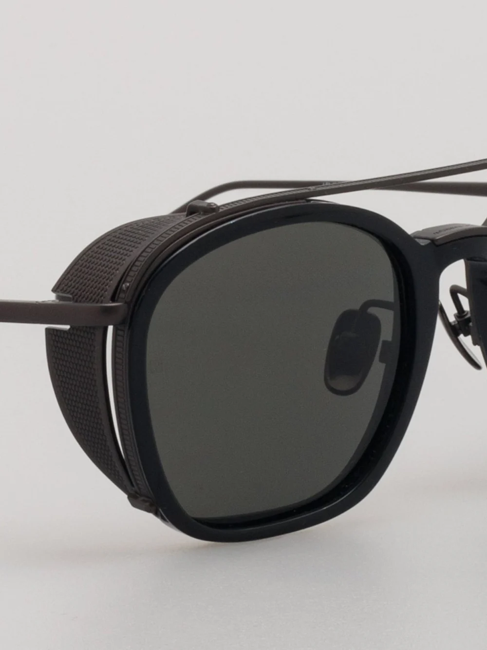 Linda Farrow Aston Square Sunglasses, black matt nickel, view 4