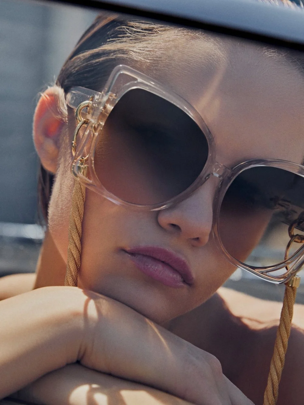 Linda Farrow Astra Sunglasses, ash, view 5