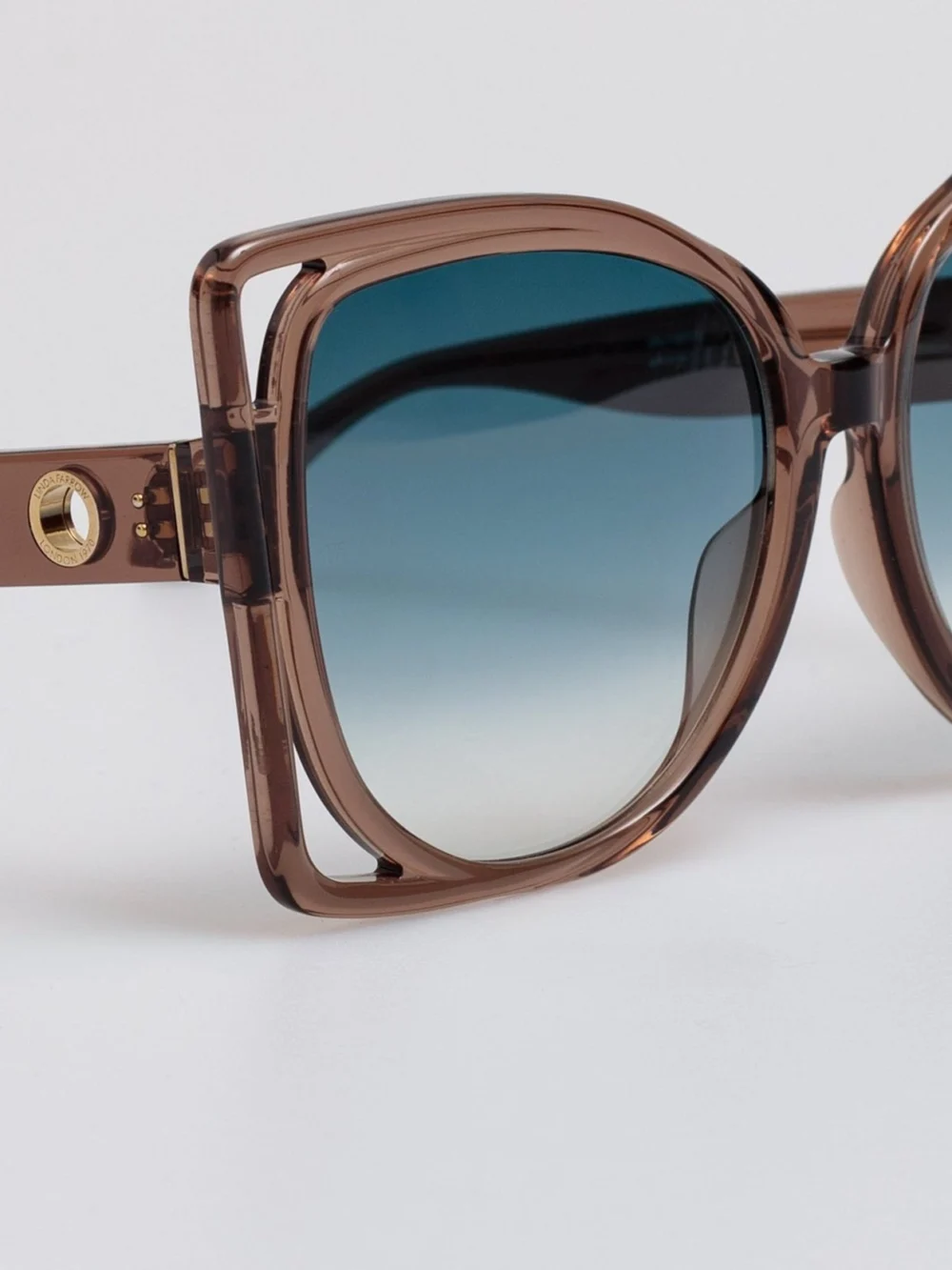 Linda Farrow Astra Sunglasses, brown, view 4