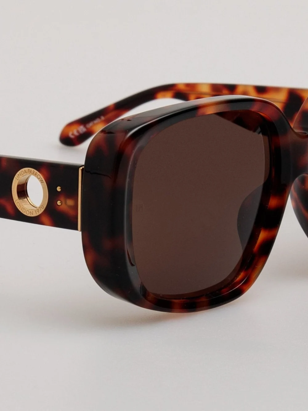 Linda Farrow Astrid Oversized Sunglasses, tortoiseshell, view 4