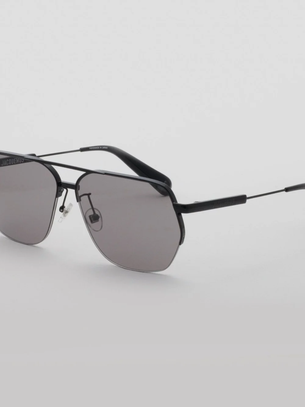 Linda Farrow Aviador Sunglasses, black and grey, view 2