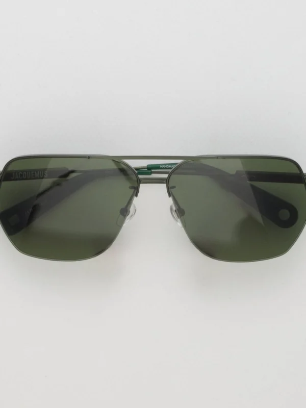 Linda Farrow Aviador Sunglasses in Matt Green