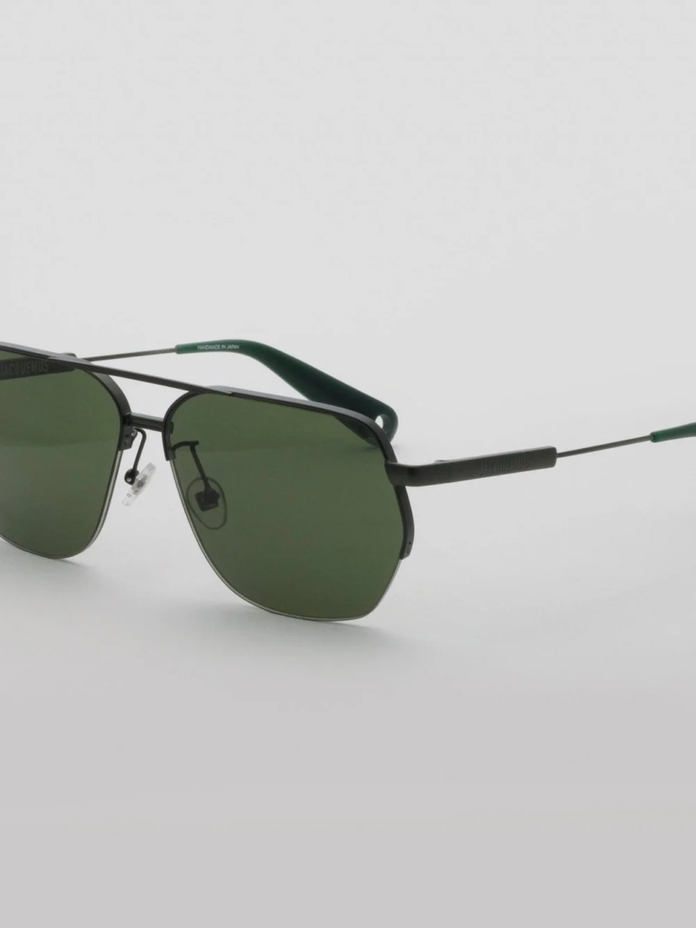 Linda Farrow Aviador Sunglasses, matt green, view 2