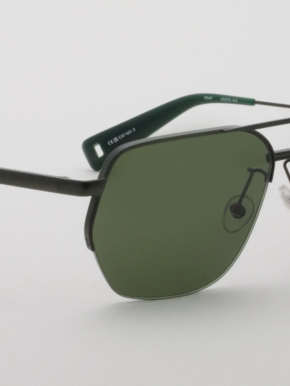 Linda Farrow Aviador Sunglasses, matt green, view 5