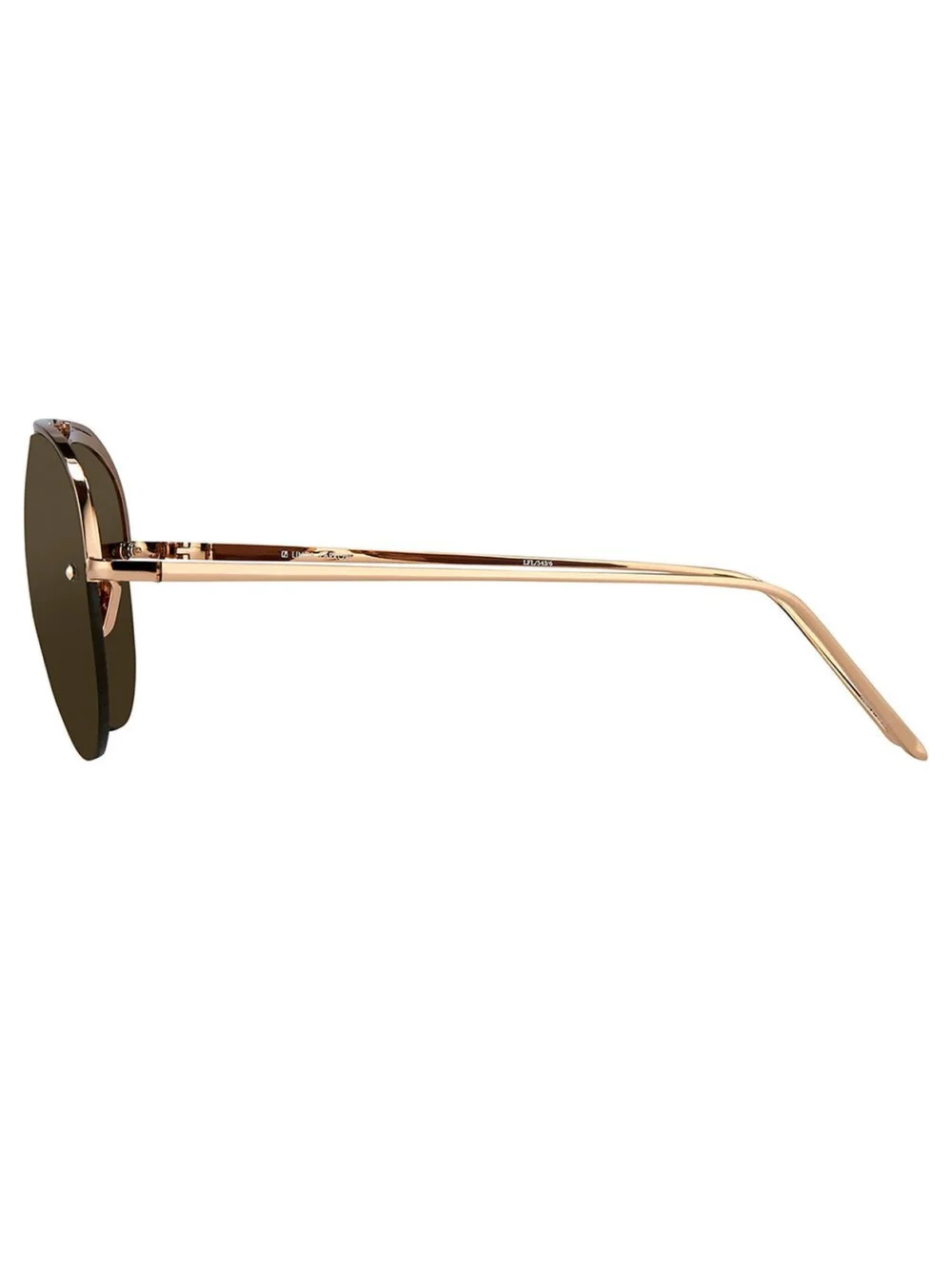 Linda Farrow Aviator Sunglasses, 18k rose gold and brown, view 2