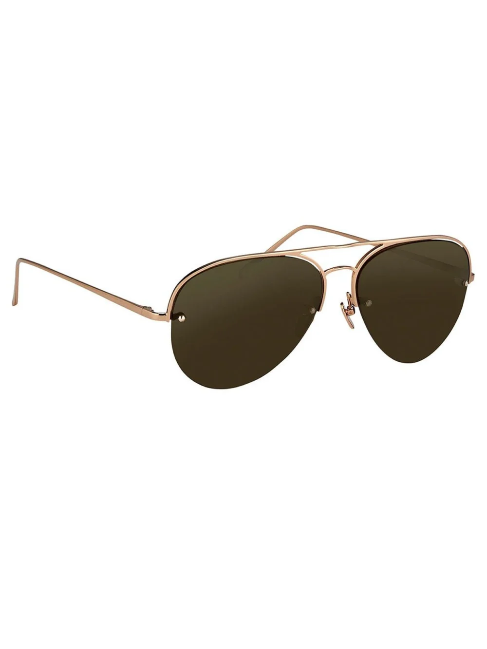 Linda Farrow Aviator Sunglasses, 18k rose gold and brown, view 4