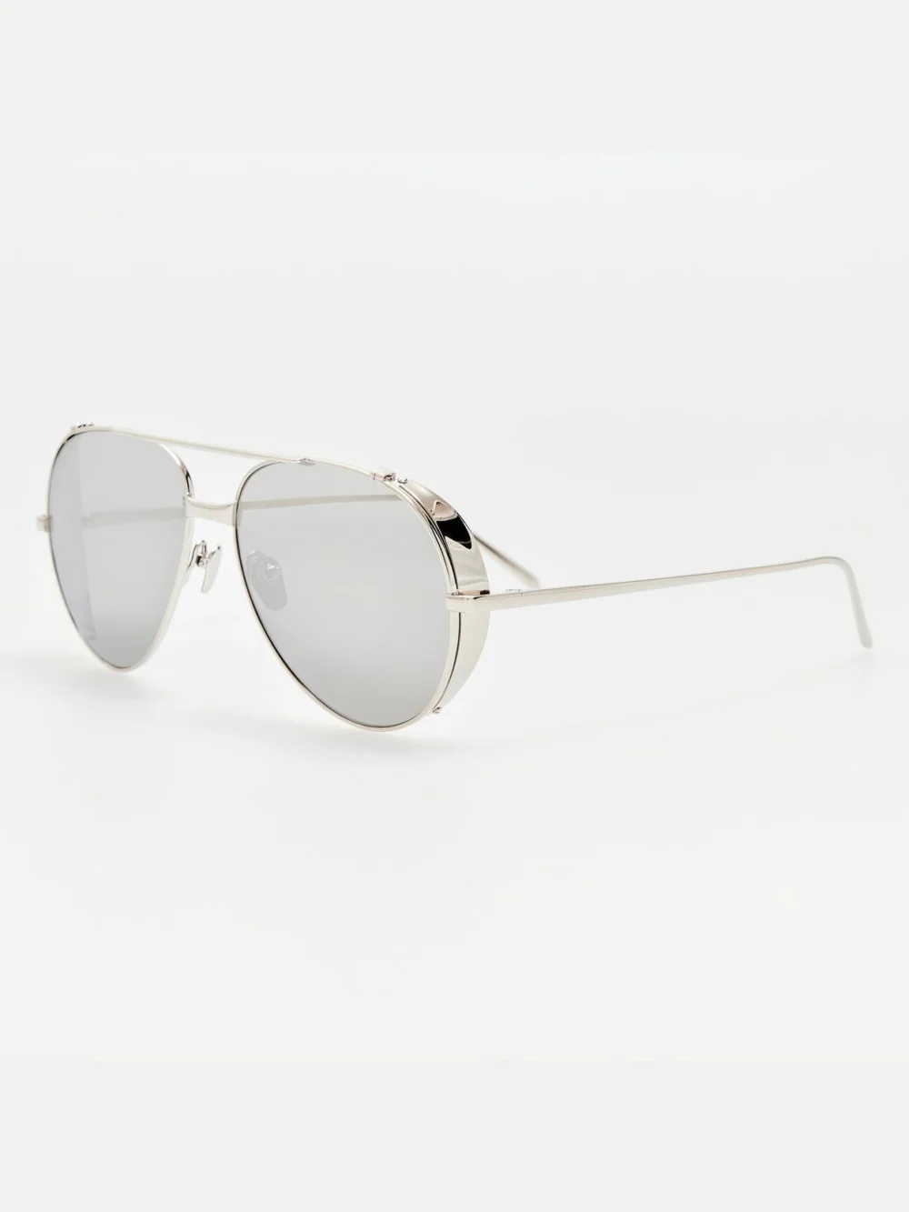 Linda Farrow Aviator Sunglasses, 22k white gold and platinum, view 2