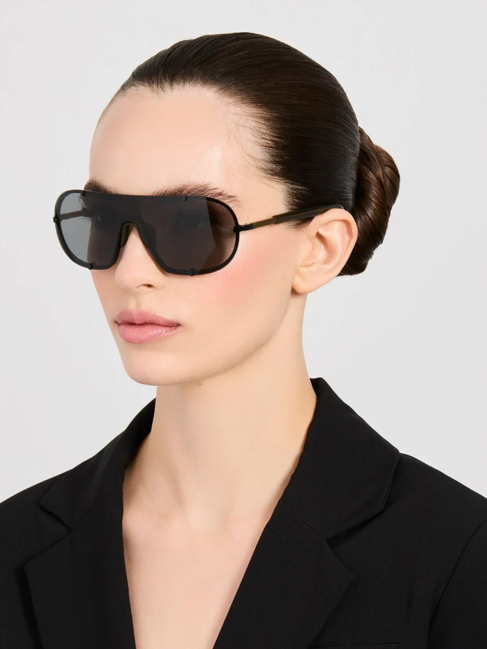 Linda Farrow Aviator Sunglasses, black, view 3