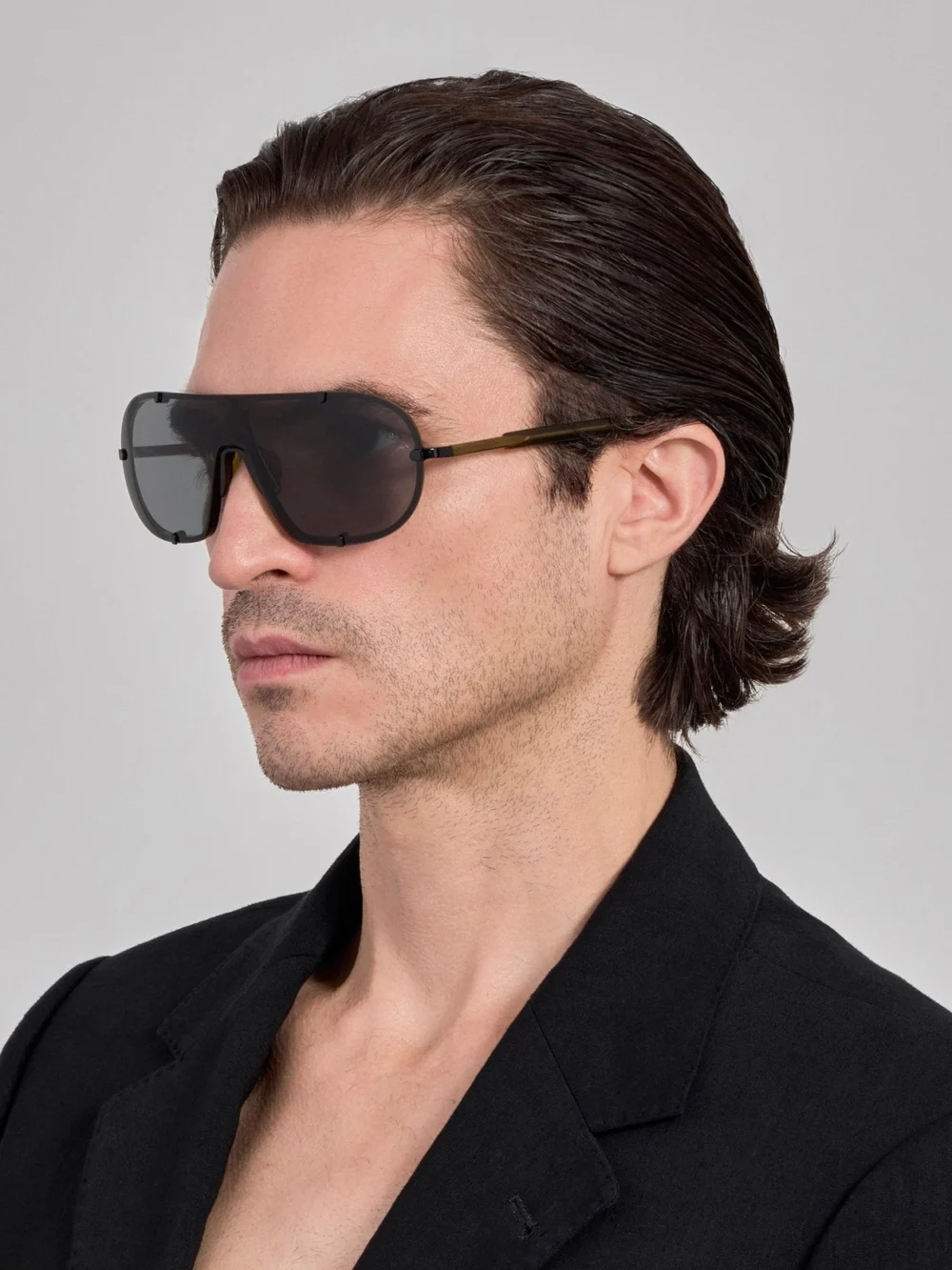 Linda Farrow Aviator Sunglasses, black, view 4