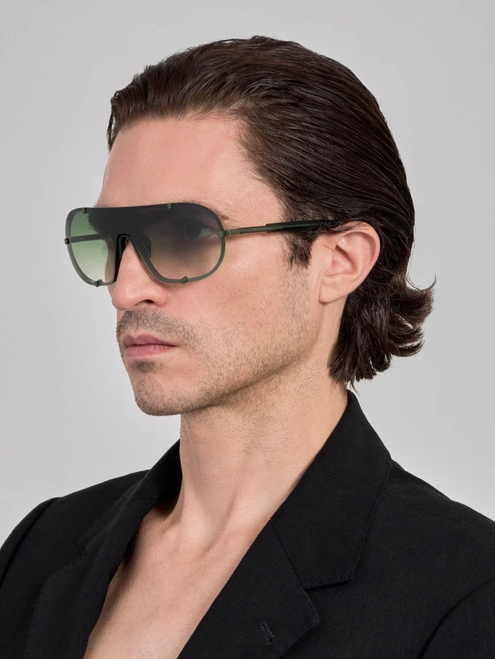 Linda Farrow Aviator Sunglasses, khaki, view 4