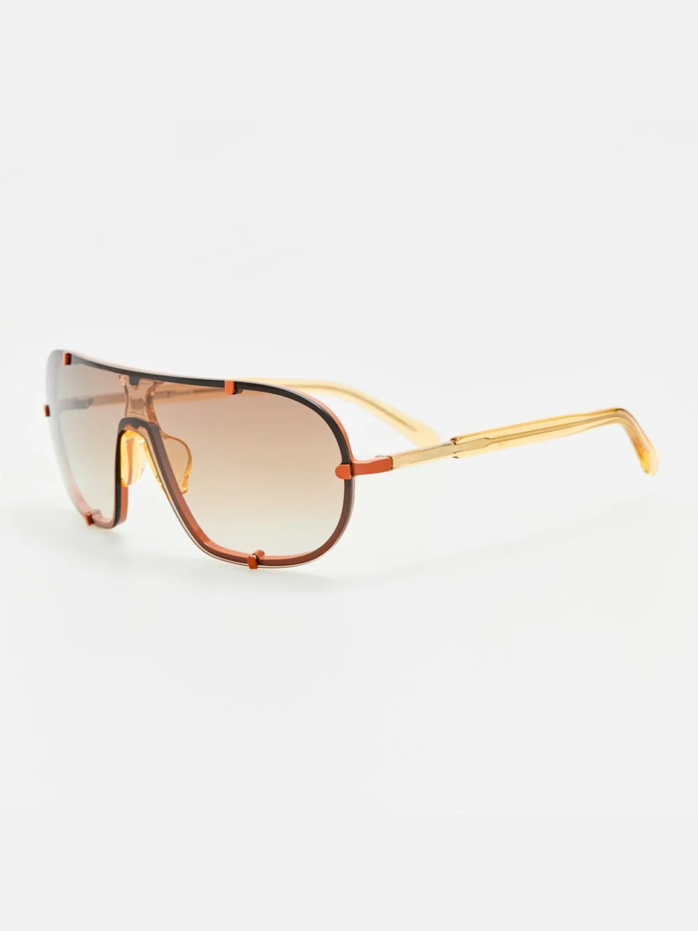 Linda Farrow Aviator Sunglasses, rust, view 2