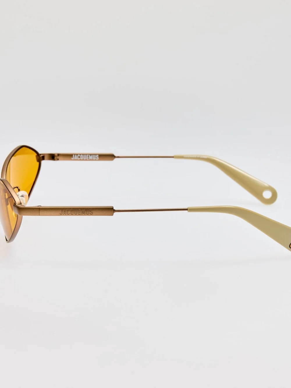 Linda Farrow Bambino Angular Metal Sunglasses, matt putty, view 2