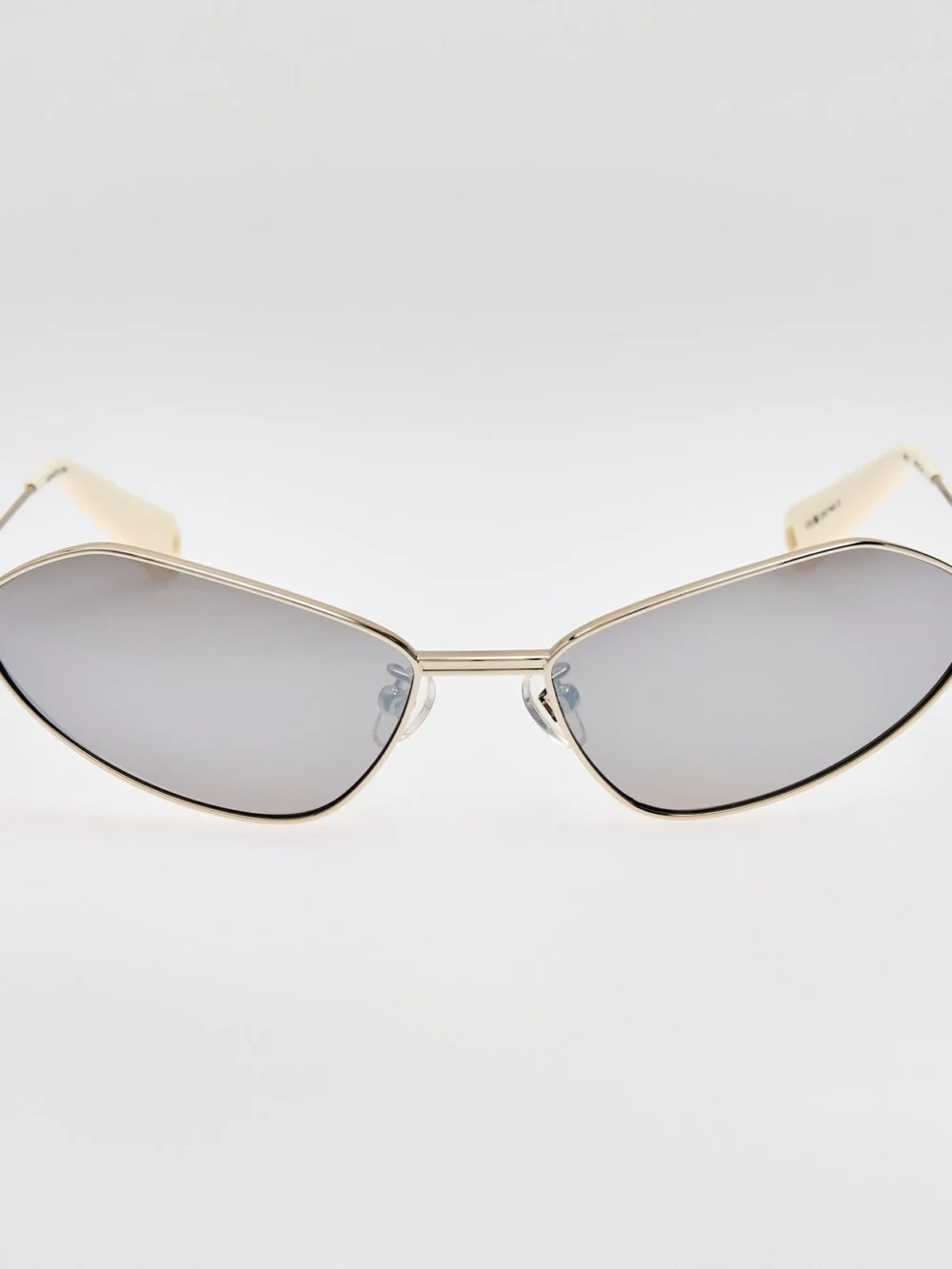 Linda Farrow Bambino Angular Metal Sunglasses in silver