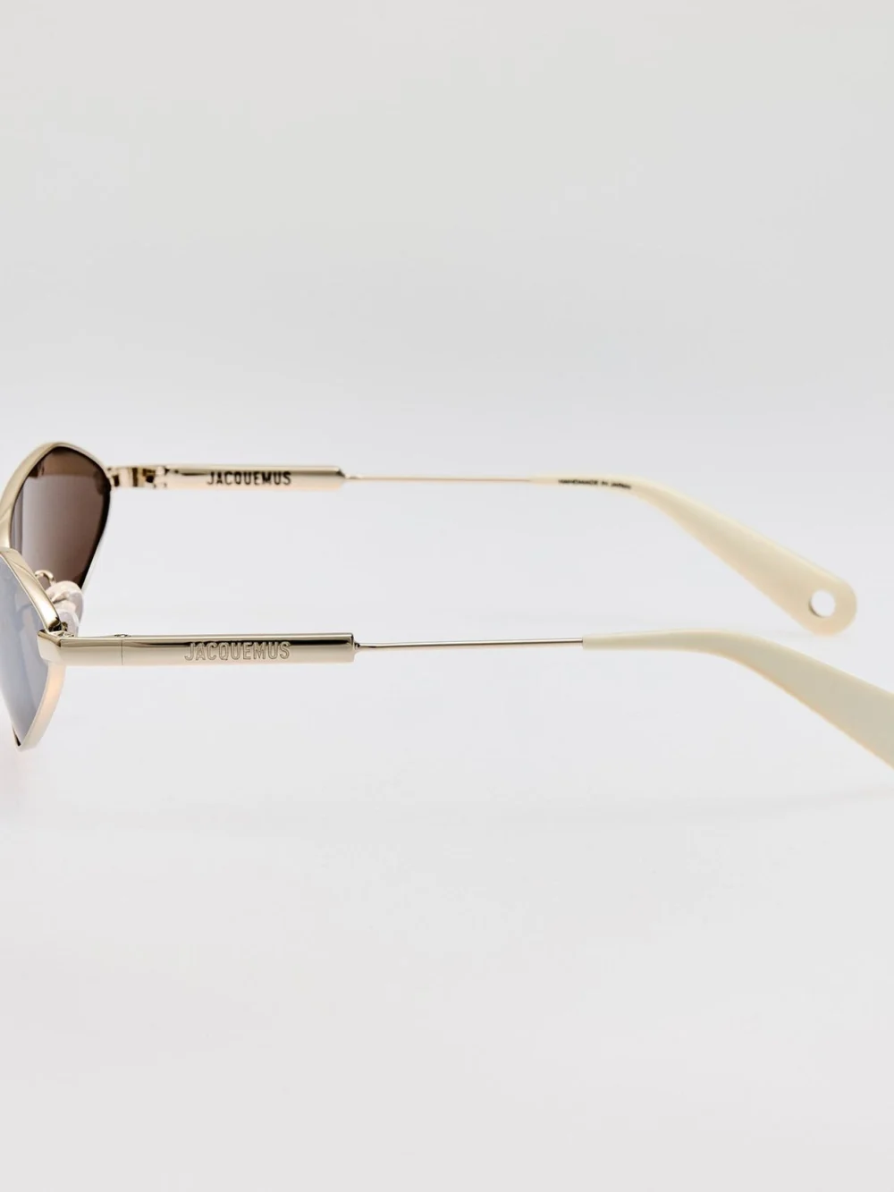 Linda Farrow Bambino Angular Metal Sunglasses, silver, view 2