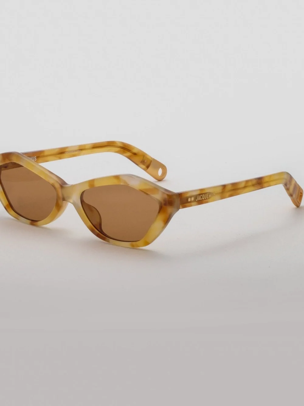 Linda Farrow Bambino Angular Sunglasses, beige, view 2
