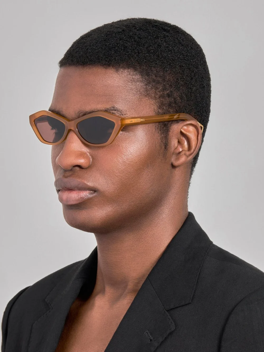Linda Farrow Bambino Sunglasses, caramel, view 4