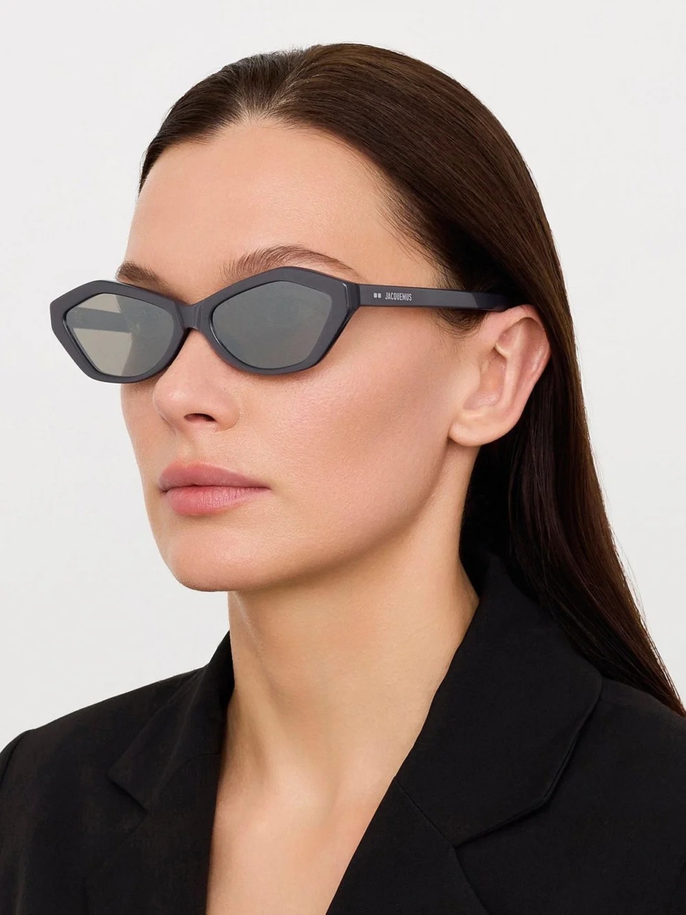 Linda Farrow Bambino Sunglasses, metallic gunmetal, view 3