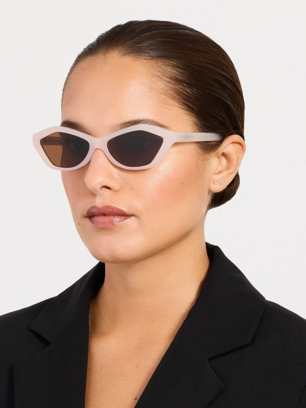 Linda Farrow Bambino Sunglasses, pearl, view 3