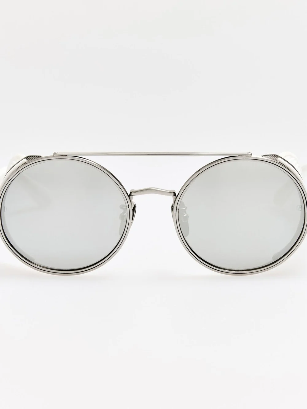 Linda Farrow Baret Explorer Sunglasses in 22k white gold and platinum