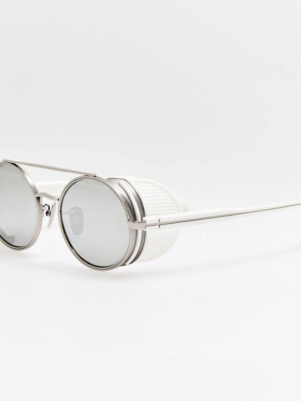 Linda Farrow Baret Explorer Sunglasses, 22k white gold and platinum, view 2